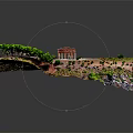 Ancient European Architecture Ruins With Tall Columns Surrounded by Trees and Open Ground