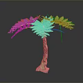 Green Fern Plant Featuring Feathery Leaves Textured Trunk And Decorative Base On Grey Background