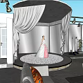 Wedding Dress Shop With Bridal Gowns Display Model And Storefront Decor