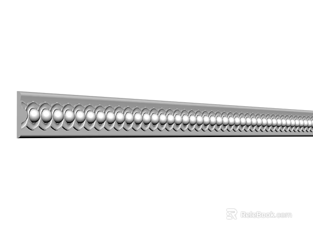 Elegant Plaster Coving with Beaded Circular Patterns for Wall Ceiling Interior Decoration Trim 3d model