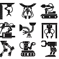 Different Mechanical Arm And Robot Device Icon Design Collection 3d model