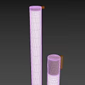 Two Wall Lamps With Long And Short White Light Tubes Black Bases Against Grey Background