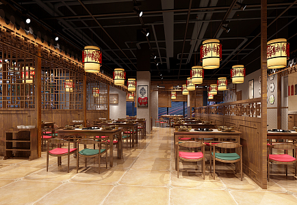 Chinese Hot Pot Shop 3d model