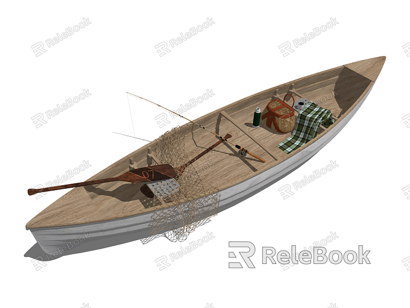 modern wooden boat fishing boat model