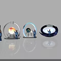 Open Interactive Zone With Solar System Exhibits Earth Model Displays And Visitor Interaction