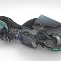 Sleek Futuristic Motorcycle With Dark Body And Neon Green Wheel Accents