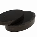 Minimalist Modern Round Dining Table With Stacked Circular Layers and Sleek Dark Finish 3d model