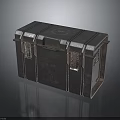 Rustic Vintage Metal Trunk With Leather Straps Metal Clasps And Emblem