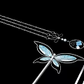 Elegant Silver Jewelry Hairpins With Butterfly Flower Design And Tassel