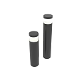 Modern Black Column Outdoor Lights With Transparent Top Shade Design