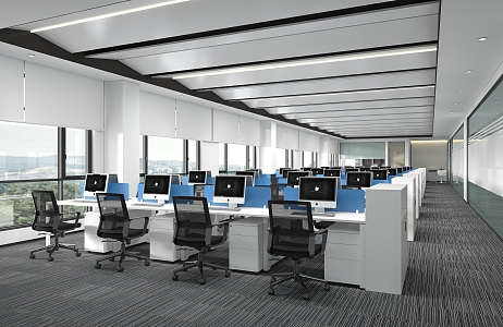 Modern Public Office Staff Office 3d model