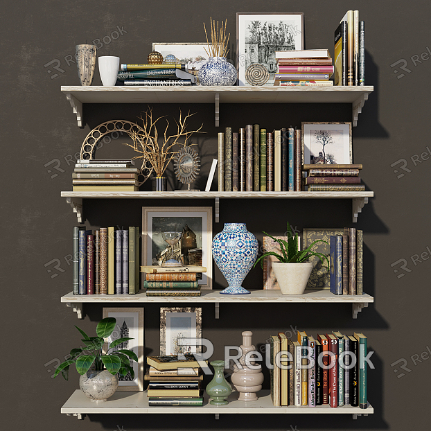 Modern Book Decorative Rack model