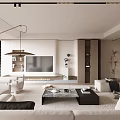 Modern Living Room Interior With White Sofa Coffee Table TV Wall And Decor Elements 3d model