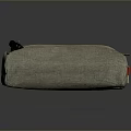Light Gray Fabric Pencil Case With Zipper Closure Black Pull And Red Accent