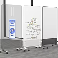 Clear Mobile Screens with Wheels for Displaying Musical Instruments and Art Supplies