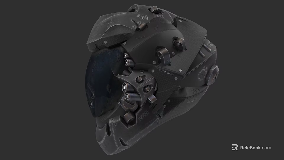 Tactical Military Helmet With Mounted Accessories And Protective Gear Design 3d model 