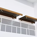 Outdoor Retractable Awnings With Brown Fabric Metal Frames Above White Wall Windows Near Green Plants
