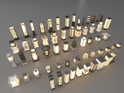 Landscape lamp column lamp outdoor waterproof new Chinese villa courtyard gate wall lamp all copper column lamp 3d model