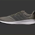 Gray Running Sneakers With Blue Stripes Mesh Upper And Reflective White Sole