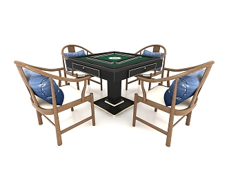 New Chinese Mahjong Table and Chair Casual Table 3d model