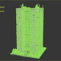 Multi Storey Residential Building With Light Colored Facade Balconies And Greenery At Base 3d model