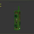 Green Columnar Communication Device With Top Antenna Circular Components And Side Labels
