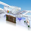 Readbear Exhibition Booth With Curved Structure Large Screen And Display Figures
