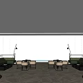 Modern Lounge Area Interior With Sofa Coffee Tables Green Plant And Floor to Ceiling Windows