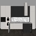 Sleek Modern Kitchen Cabinets With White And Dark Finishes Marble Countertop And Island