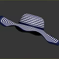 Stylish Blue And White Striped Wide Brim Sun Hat For Summer Outfits