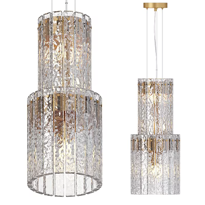 Sparkling Clear Crystal Chandeliers With Modern Layered Design And Hanging Style 3d model