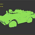 Green Military Armored Vehicle With Antenna Equipment Worn Surface And Muddy Tires