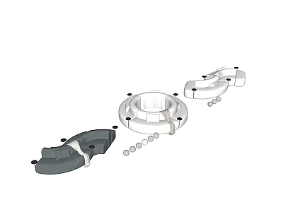 Sectional Sofa Modular Components With Armrest Modules Screws And Seat Sections 3d model