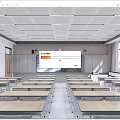 modern classroom desk platform blackboard desks and chairs 3d model
