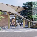 Modern Architecture Rural Courtyard Architecture 3d model