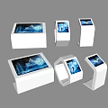 Public Facilities Interactive Information Kiosks With Digital Screens And Modern Design 3d model