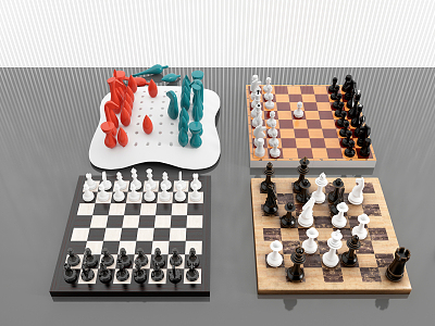 Modern Chess Board Combination 3d model