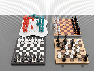 Modern Chess Board Combination 3d model