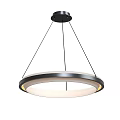 Modern Circular Pendant Light With Metallic Frame And Illuminated Ring Structure Design 3d model