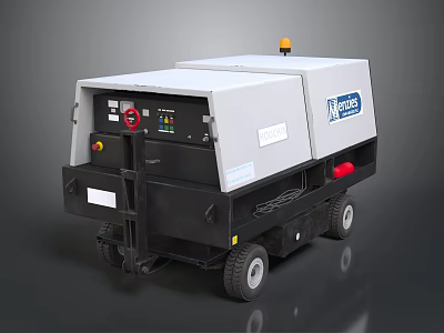 Kubota Diesel Generator Set With Mobile Trailer And Control Panel 3d model