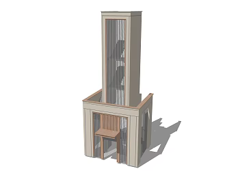 Modern Elevator Staircase Outdoor Staircase Elevator Facade 3d model