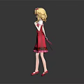Game And Movie Character With Blonde Hair In Red Dress And Red Shoes
