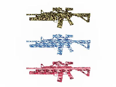 Modern Rifle Automatic Rifle Weapons game 3d model Modern Rifle Automatic Rifle Weapons game 3d model