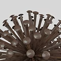 Modern Metal Dandelion Decorative Ornament Set Large And Small For Home Wooden Tabletop