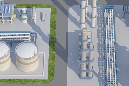 Plant industrial atmosphere 3d model