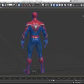 Spider Man Character In Red And Blue Costume With Spider Emblem And Gloves