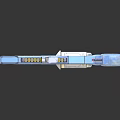 Blue H10 Sci Fi Pistol With Tactical Sight And Ergonomic Grip Details