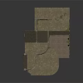 Stone Courtyard Scene Structure With Curved Railings Stone Steps And Textured Ground Surface