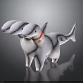 Cute Two Headed Shark Plush Toy With Red Collar And Name Tag