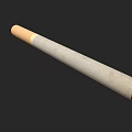 Single Cigarette With Gray Body And Yellow Filter Isolated On Black Background 3d model